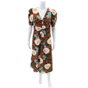 RHODE Womens Maci Dress - Scarlet Aura Blossom Grande Size 2